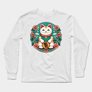 Maneki Neko Good Luck Long Sleeve T-Shirt